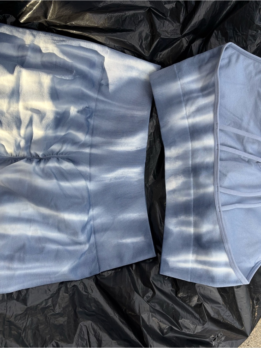 Light Blue Ribbed Two-Piece Set with Gold Accent - Picture 2 of 2